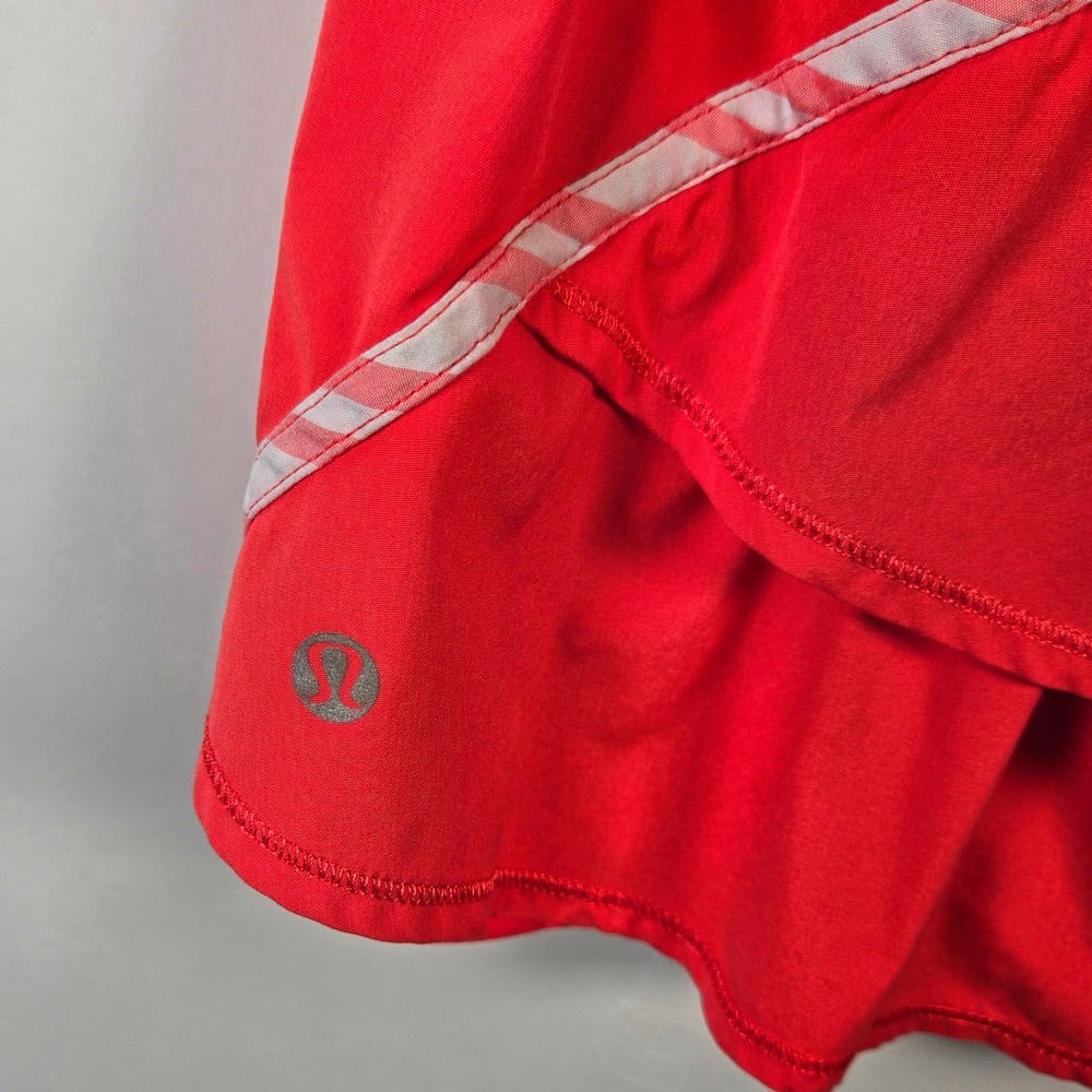 Lululemon Women's Red Orange Ruffle Athletic Skort Size 10 Tennis Golf - Picture 4 of 6